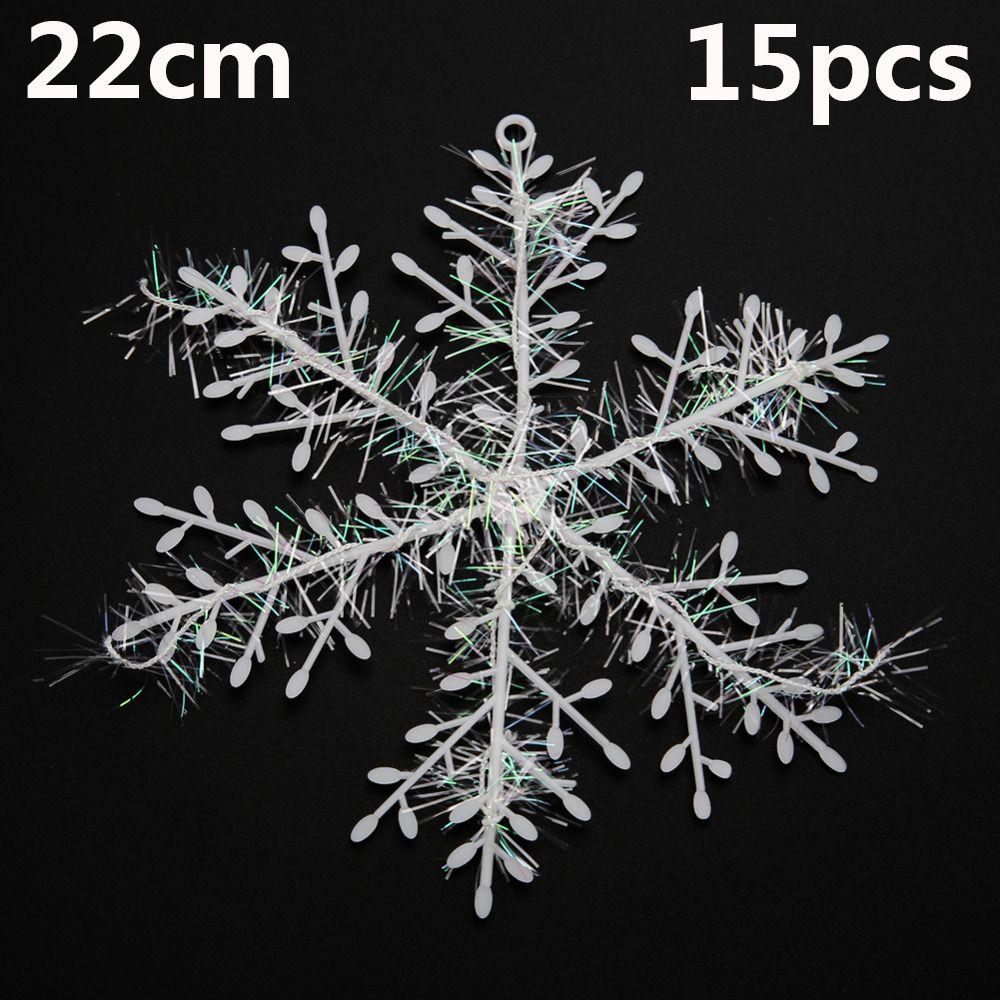 Fashion Wedding Supplies Plastic Snowflake Decoration Hanging Ornaments Xmas Decor Christmas Tree
