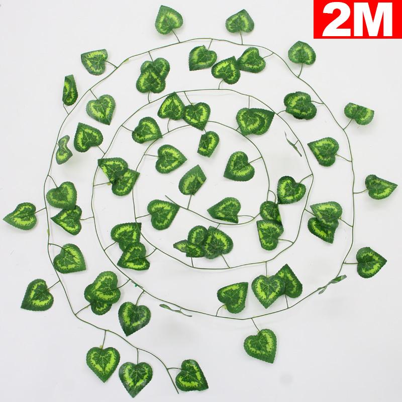 200 см искусственные растения ротанговая лиана зеленый лист плющ лоза DIY подвесная гирлянда ротанговая листва искусственные листья для домашнего свадебного декора