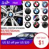 LNRGN1 4PCS 56MM 60MM 65MM Car Hub Cap Sticker Wheel Center Cover Decal Decoration Auto Modification Accessorie For BMW M Emblem Badge