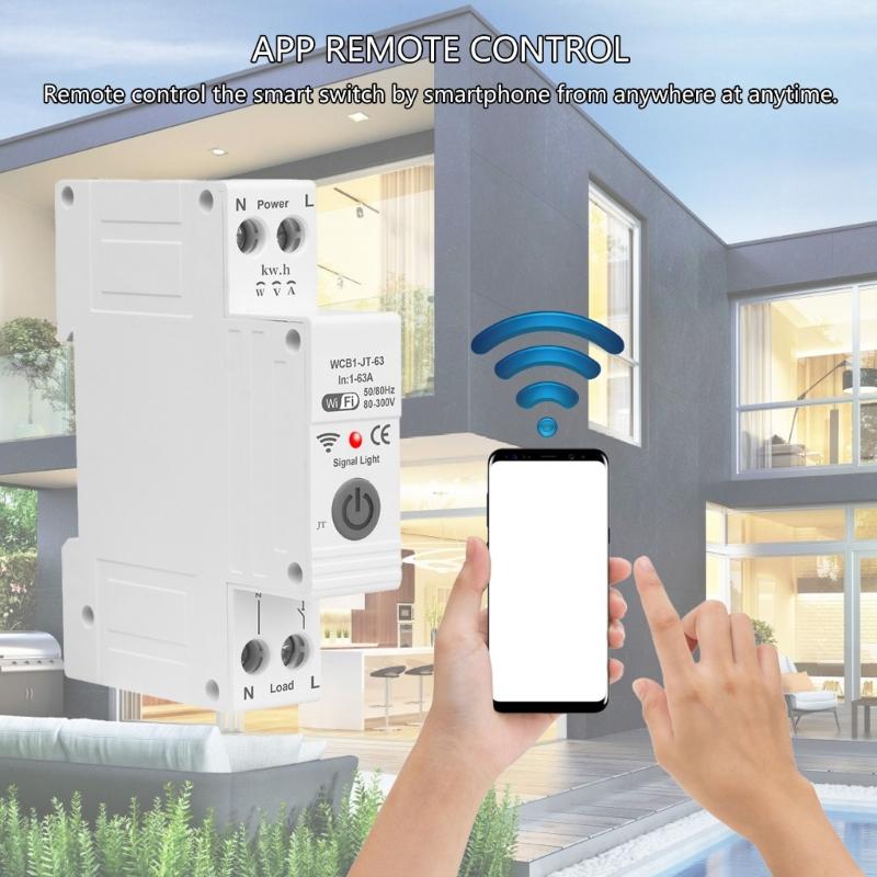 Professional Circuit Breaker 63A with Power Consumption Measurement Remote Accessible Switches for Intelligent Homes