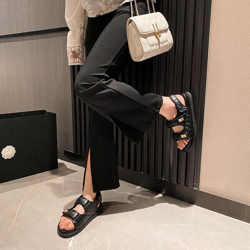 Reconstructed Velcro Sports Sandals for Women, New Summer Design, Diamond Pattern, Thick Flat Bottom, Large Size T75