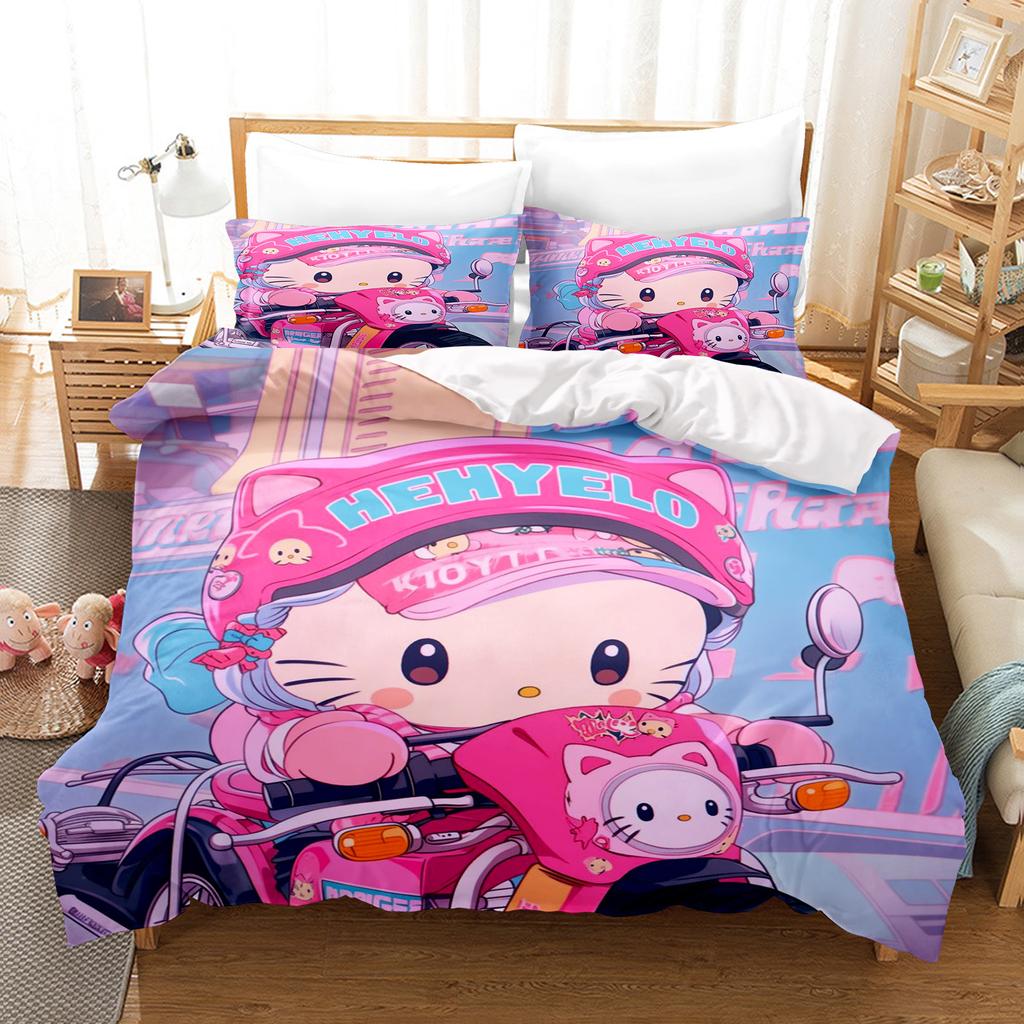 Hello Kitty Спальня Детский Комплект Постельного Белья Пододеяльник Комфорт Королева С Наволочкой Рождественские Подарки Дом