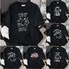 Интересная Мультяшная Кошка Футболка с Коротким Рукавом Унисекс Повседневная Универсальная Майка Милая Мультяшная Кошка Для Ежедневной Носки Повседневная Домашняя Одежда