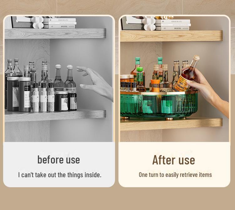 Вращающаяся пластиковая подставка для специй и органайзер для косметики