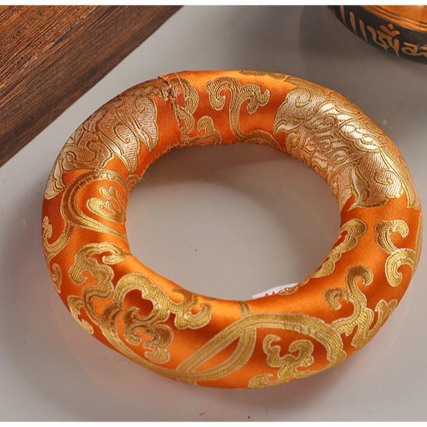 Непальская подушка для поющей чаши ручной работы из хрусталя и меди с тканевым кругом и защитой от дребезжания