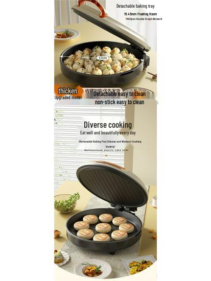 Detachable Electric Pancake Pan & Grill: Dishwasher Safe Breakfast & Sandwich Maker