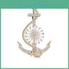 Brooch Quality Anchor Blucome Shape Zircon Pins Womens Brooch For Coat Suit Hijab Pins Gift