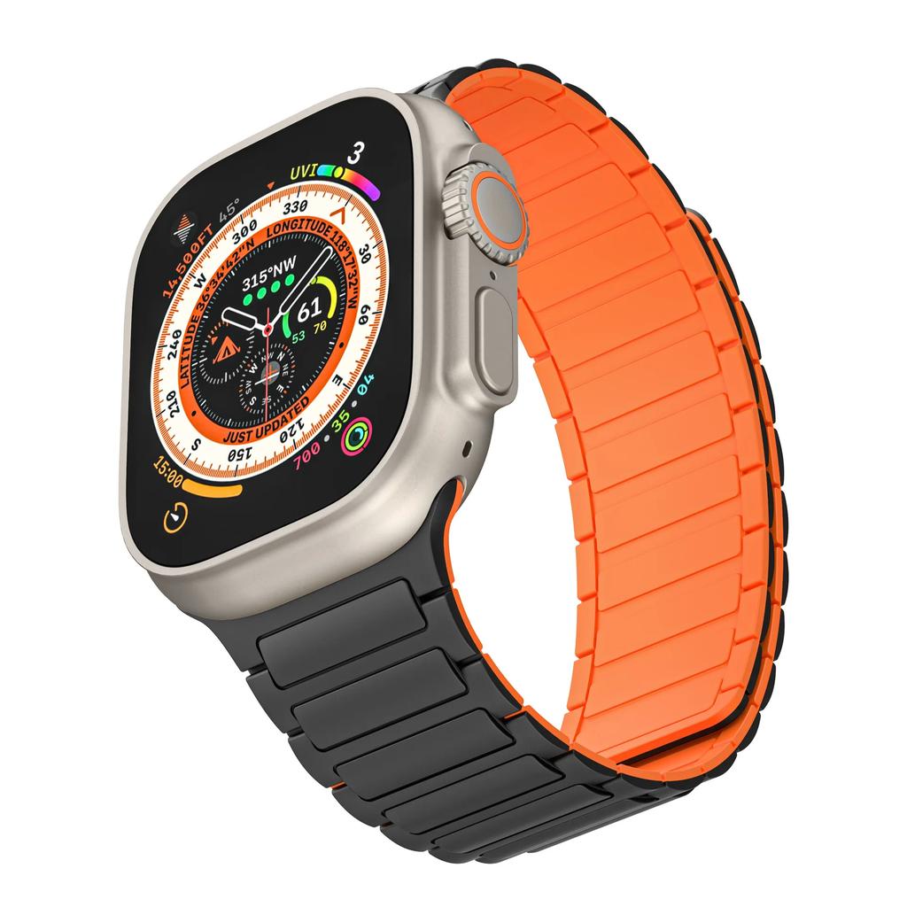 Магнитный петлевой ремешок для Apple Watch Ultra 3/2/1 Band 49мм 11 10 9 8 7 46мм 42мм 45мм 41мм Силиконовый браслет iWatch 6 5 4 SE 44мм