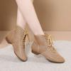 Latin Dance Shoes Women Mesh Breathable Soft Sole Adult Form Social Square Dance Sailor Dance Middle Help Dance Shoes Boots