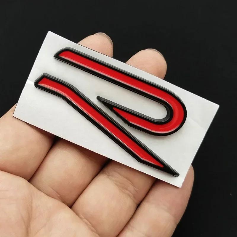 opq1 3D Metal R Logo Badge Emblem Car Body Tail Trunk Decals Sticker For VW Volkswagen GTI R Rline Golf Beetle Passat Sharan Jetta