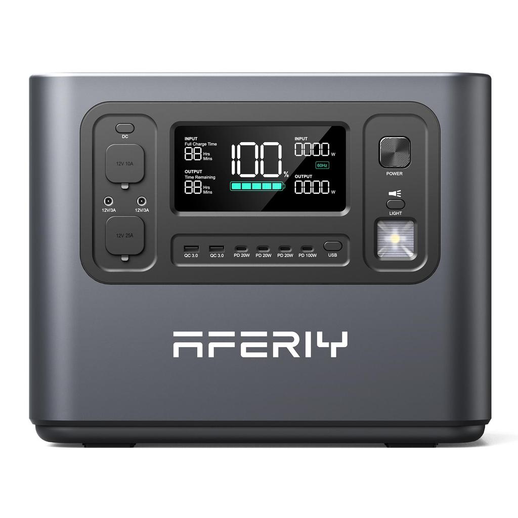 Портативная электростанция AFERIY P210 2400 Вт 2048 Вт·ч Аккумулятор LiFePO4 13 выходов, Быстрая зарядка, Управление через приложение, Мобильный источник питания для кемпинга на открытом воздухе