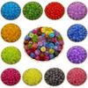 Home Party Supplies For DIY Jewelry Accessories Jewelry Making Handmade Necklace Bracelet Acrylic Crackle Round Bead Craft Multicolor 50PCS 8mm