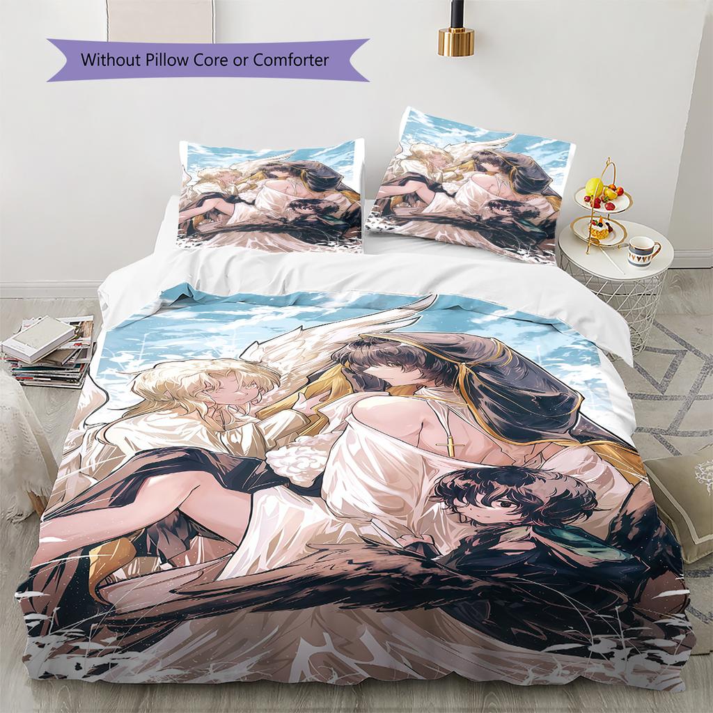 Lord Of The Rings Pattern Bedding,Quilt Set Quilt Cover Pillowcase Home Birthday Gift (1 * duvet cover + 2 * pillowcase, without core)