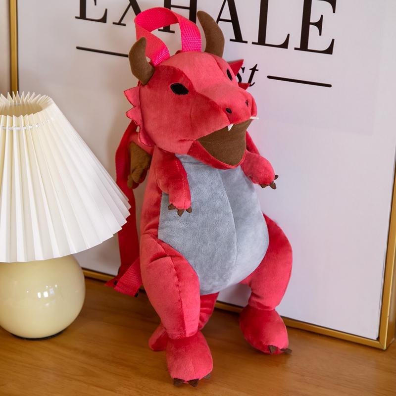 Updated Trendy Creative 3D Dinosaur Backpack Adorable Animal Cartoon Plush Backpack Dinosaurs Carryall for Children Kids Boy Gifts