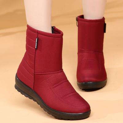 Водонепроницаемые женские зимние ботинки средней высоты на флисовой подкладке с круглым носком на платформе, женская обувь дизайнерская, роскошный тренд 2025, распродажа обуви