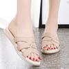 Women's Cross Strap Flats Casual Open Toe Slipper Slip On Flat Comfortable Woman Slippers Plus Size Heel Height 2.5cm