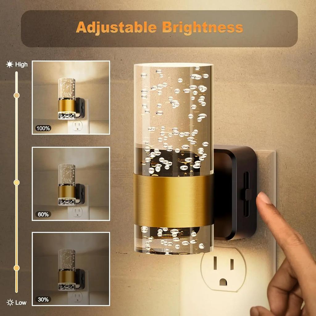 Acrylic Night Light Plug into Wall LED Adjustable Brightness Automatic Night Light For Home Living Room Decorative Wall Lights
