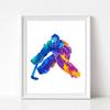 Hockey Player Poster Splash Watercolor Prints Winter Sport Wall Art Canvas Painting Hockey Goalie Illustration Room Hom No Frame