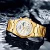 Модные часы-хронограф для мужчин, роскошные водонепроницаемые светящиеся часы с датой, золотые кварцевые мужские наручные часы Reloj Hombre