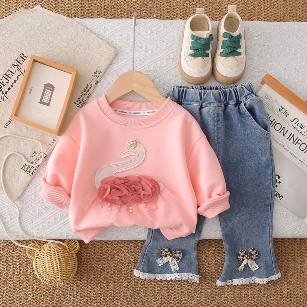 Детский повседневный комплект с длинным рукавом, удобные наряды для повседневной носки