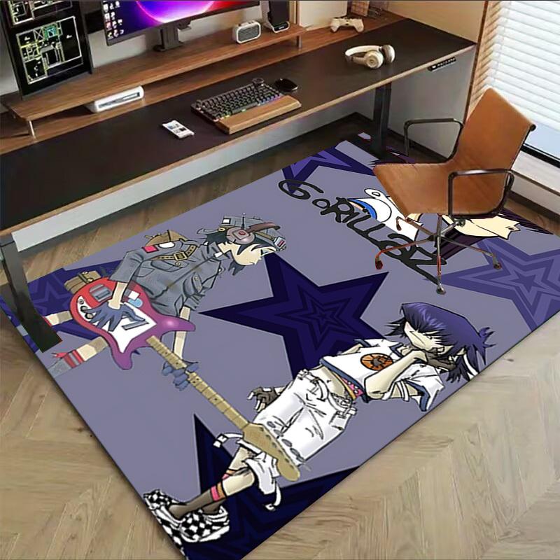 1 шт. Ковер с 2D-рисунком Gorillaz, офисный коврик, коврик для улицы, домашний декор, фестивальный ковер.