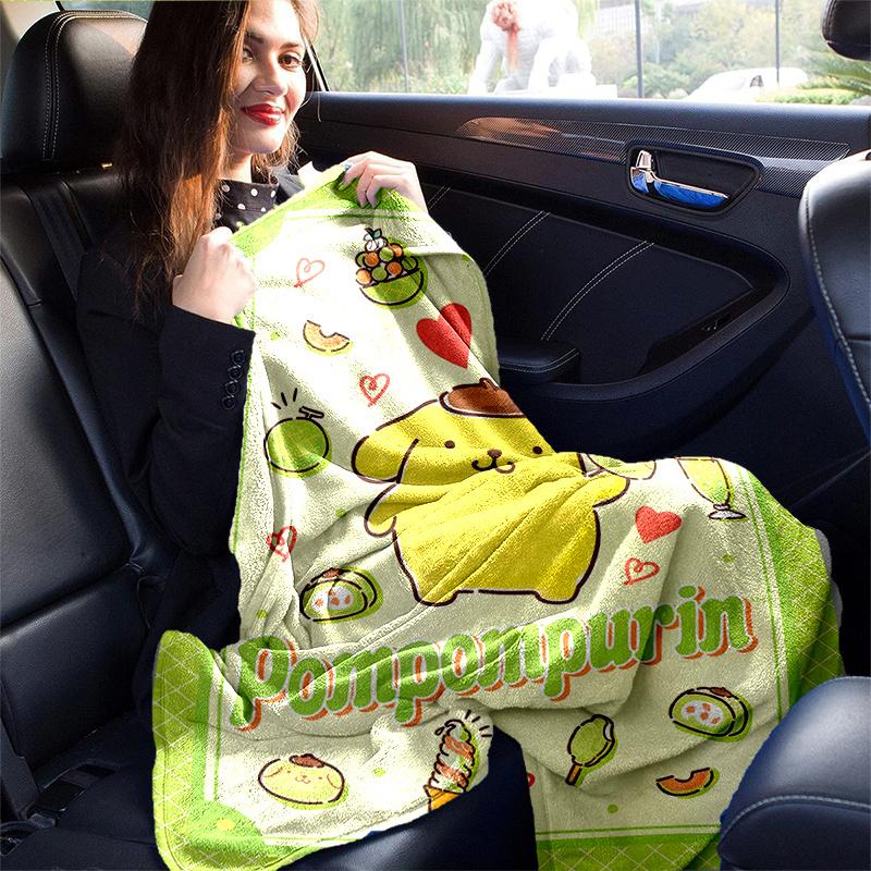 1pc Pompompurin Cartoon Blanket, Cute Animal Design for Room Decor, Soft Throw Blanket Perfect as Birthday Gift, Living Room, Travel, Camping, Car Bla