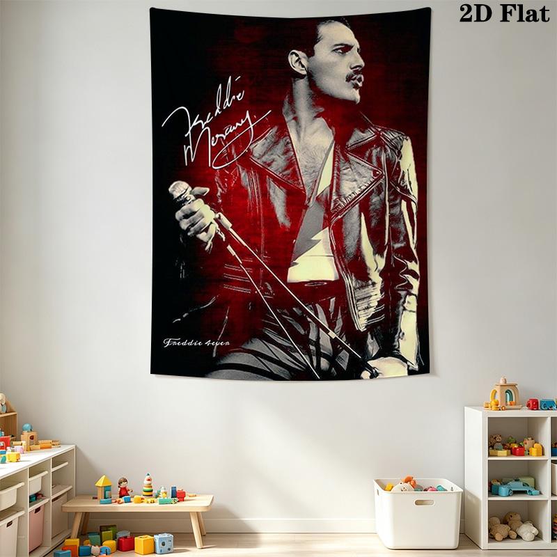 Freddie Mercury Iconic Performance Tapestry Wallmounted Fashion Print Wall Covering Decoration Christmas Gift Atmospheric Background Cloth