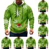 Men's Christmas Print Hooded Half-Zip Casual Sports Sweatshirt