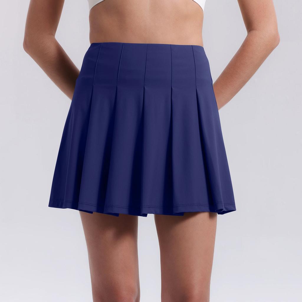 Women's High Waist Pleated Skirt With Shorts With Pockets Tennis Sports Golf Skirt Girls Skating Cheerleading Skirt