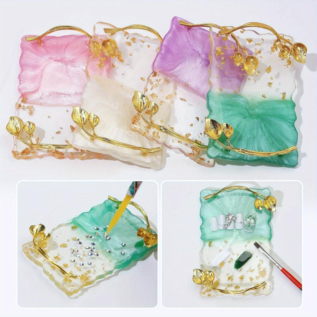 Creative Paint Palette Resin Nail Art Color Gel Polish Pallet Nail Display Board Showing Shelf Manicure Tool