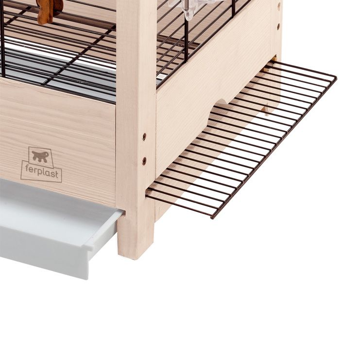 Cage à oiseaux - Ferplast - Giulietta 5 - 69 x 34,5 x 58 cm - Beige - Avec accessoires