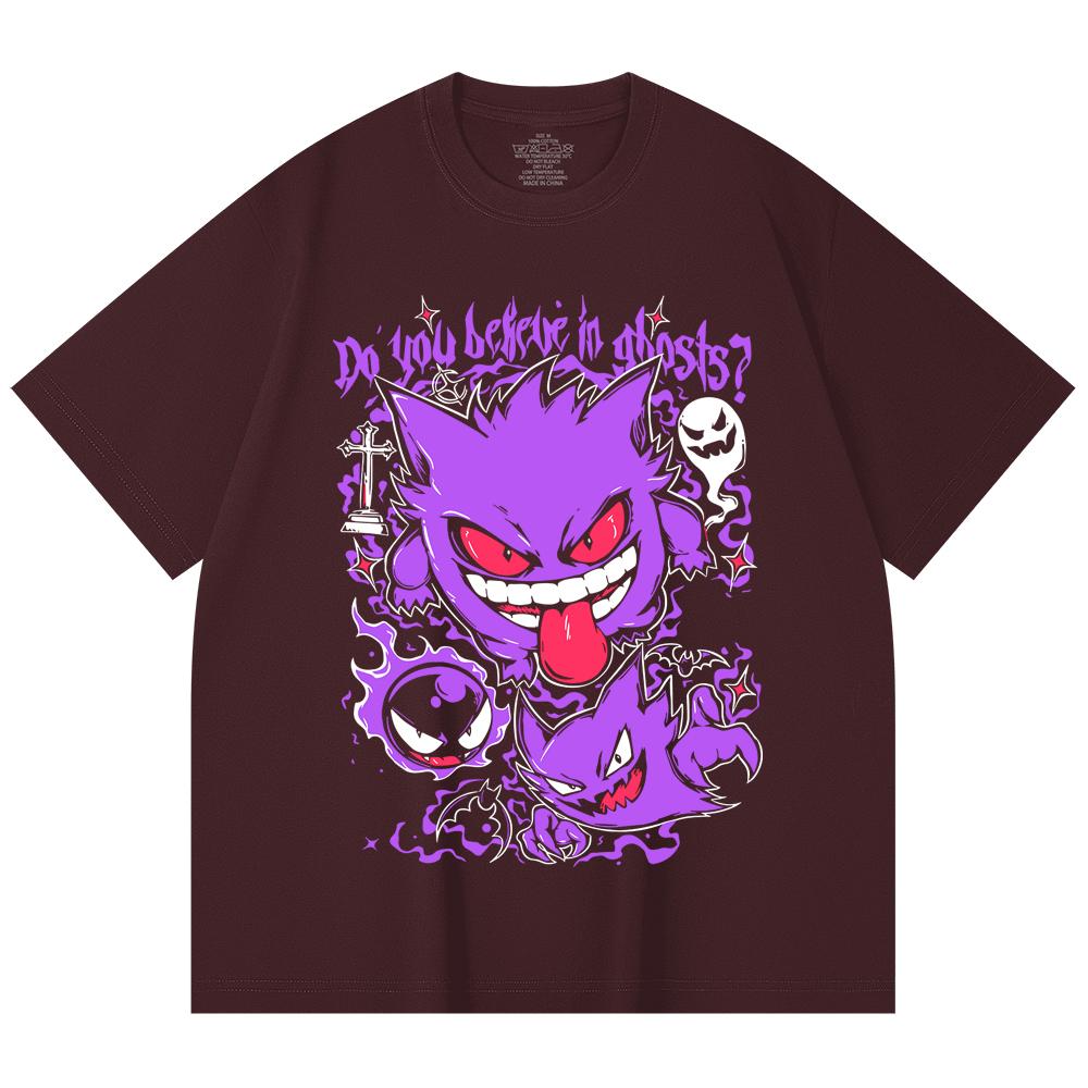 230 Gsm 100% Cotton Pokemon V3 Ghosts Print Unisex Heavy Cotton T Shirt
