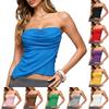 Женский strapless tube top без спинки без рукавов однотонный повседневный летний укороченный топ облегающий стильный дизайн базовая рубашка для многослойности