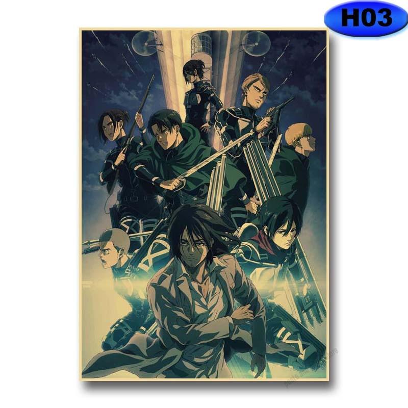 Attack On Titan Season 4 Poster Retro Kraft Paper Posters Prints Anime Decor Home Living Room Bar Art Painting Wall Stickers