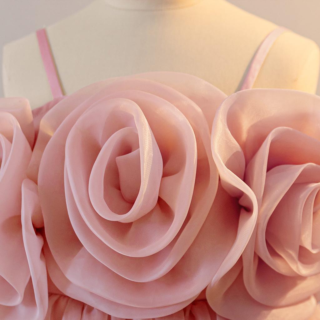 Flower Girl Princess Dress For Weddings Summer Kid Formal Bow Long Gown For School Evening Party Children New Year Cloth LP662