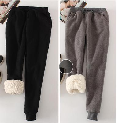 Женские брюки, теплые толстые бархатные кашемировые шаровары, женские спортивные штаны с эластичной резинкой на талии, флисовые брюки