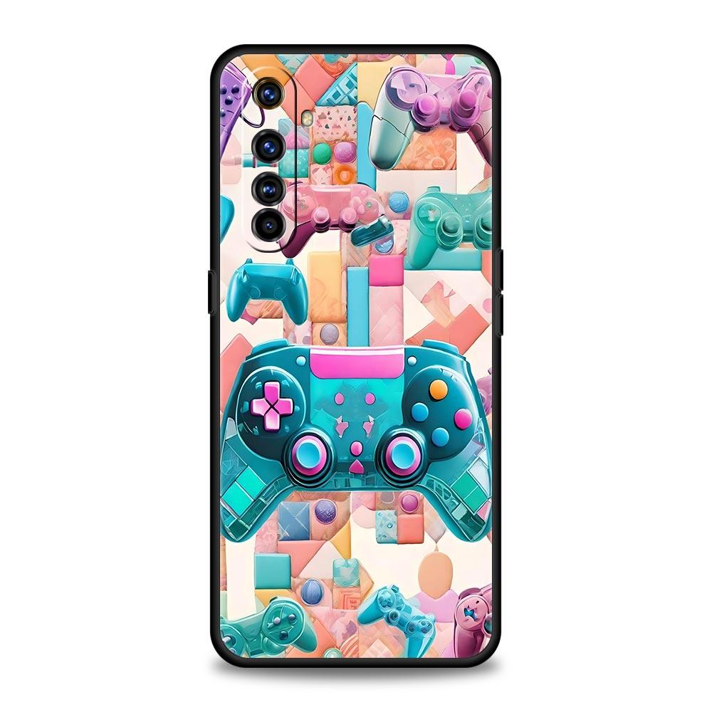 Игровой контроллер Графический Мягкий ТПУ Для Realme 13 12 11 10 9 Pro Plus GT3 GT2 C21 C25 C35 C53 C55 C67 Pro 5G Чехол для телефона Обложка Capas