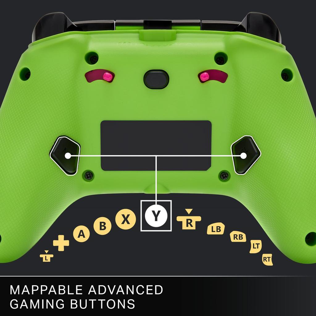 [Официально лицензированный продукт Xbox] Проводной контроллер PowerA Advantage для Xbox Series X|S - Fortnite Glow XBGP0438-01 [Бонус при покупке: Лунное эхо (Эмо