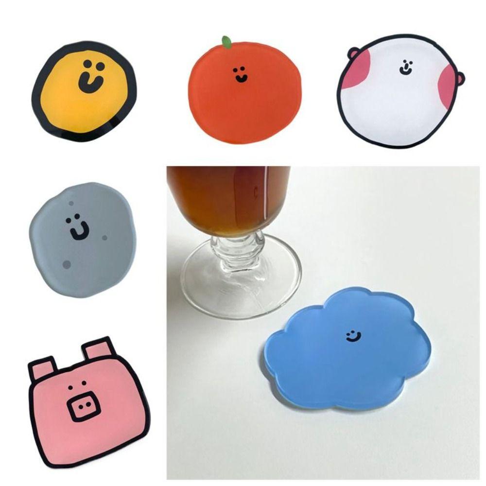Acrylic Heat Insulation Pad Cartoon Tea Cup Mat Ins Coaster Home