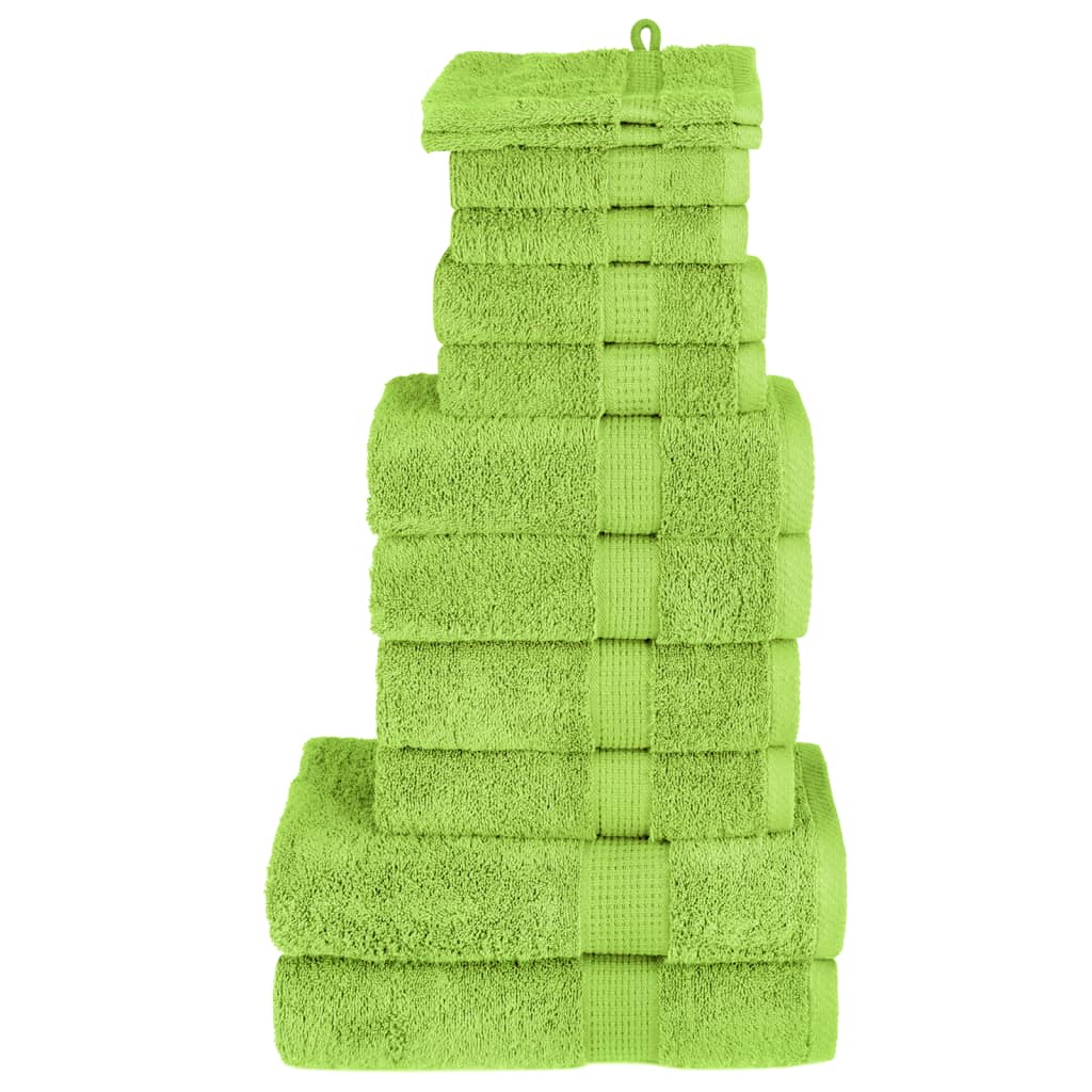12 Piece Premium Towel Set SOLUND Apple Green 600 g m²