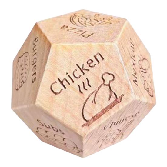 12 Sides Food Decision Dice Wooden Couple Date Night Ideas Dice Portable
