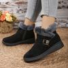 Winter New Fashion Short Suede Round-toe Elevated Flats Casual Side Zipper Comfortable Cold-resistant Warm Women's Boots