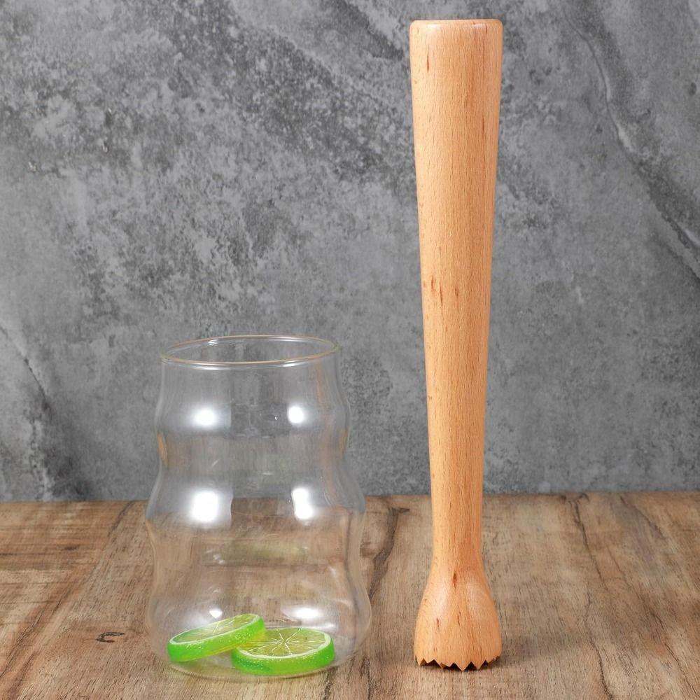 Food Safe Fruit Tea Pounding Stick Heavy Duty Wooden Fruit Tea Muddler Kitchen Masher
