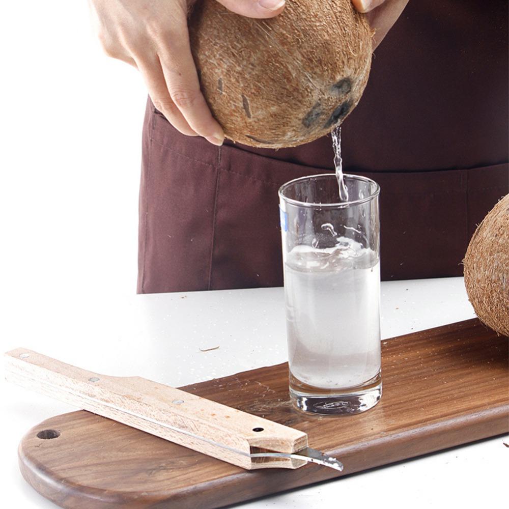 Stainless Steel Coconut Opener Cutter Coconut Cracker Gadget Hard-Shelled Fruit