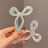 Korean Style Bow Hair Claw Acetic Acid Large Shark Clip Luxury Acetate Grab Clip  Daily