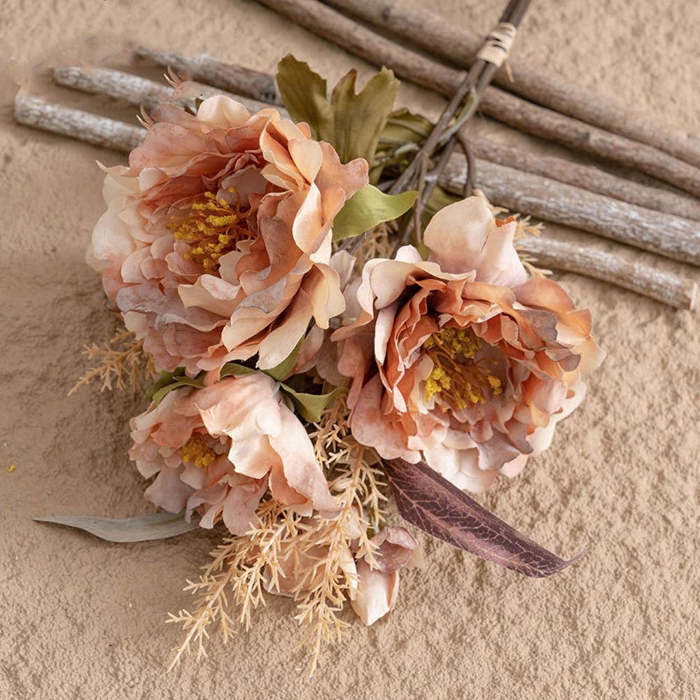 Роскошные шелковые ветки пионов Элегантная имитация пионов Букет искусственных пионов Сувениры для вечеринки