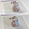 Lovely 3D Flocked Otter Pendant Keychain Cute Cartoon Backpack Charm  Animal Keyring Bag Hanging Decoration Accessories