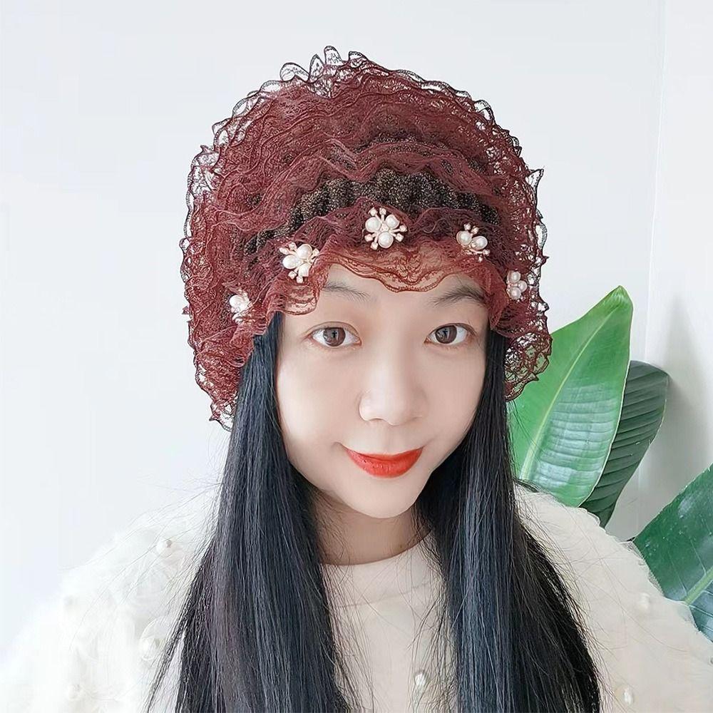 Кружевная шапочка баотоу с цветами, молитвенная шапочка, модный тюрбан для женщин