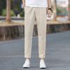Хаки Повседневные брюки для мужчин Зауженные Прямые брюки Новые Длинные брюки Летние Девятиточечные Корейская версия