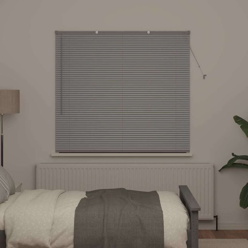 Aluminum Venetian Blinds Silver 130 x 140 cm